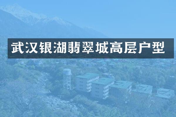 武汉银湖翡翠城高层户型