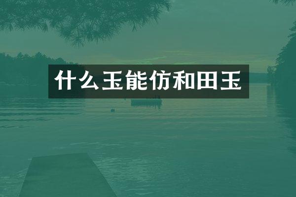 什么玉能仿和田玉