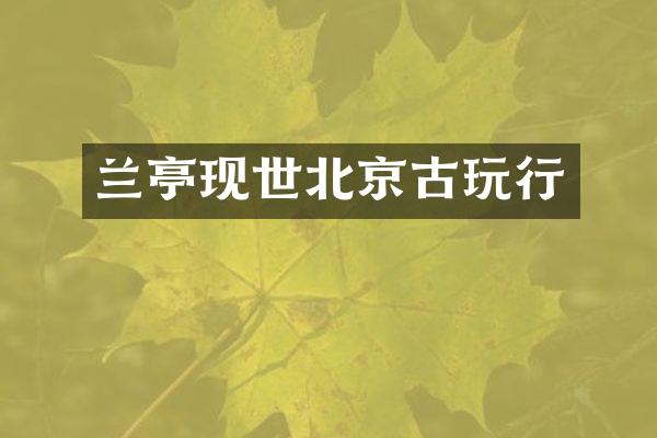 兰亭现世北京古玩行