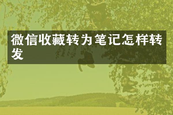 微信收藏转为笔记怎样转发