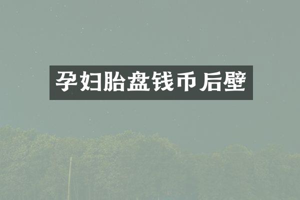 孕妇胎盘钱币后壁