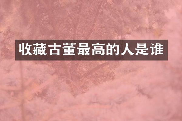 收藏古董最高的人是谁