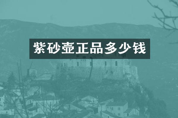 紫砂壶正品多少钱
