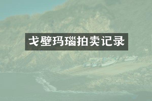 戈壁玛瑙拍卖记录