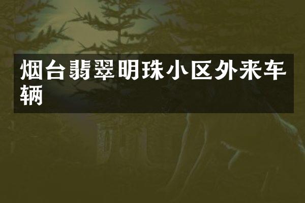烟台翡翠明珠小区外来车辆