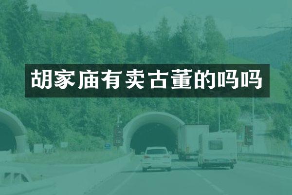 胡家庙有卖古董的吗吗