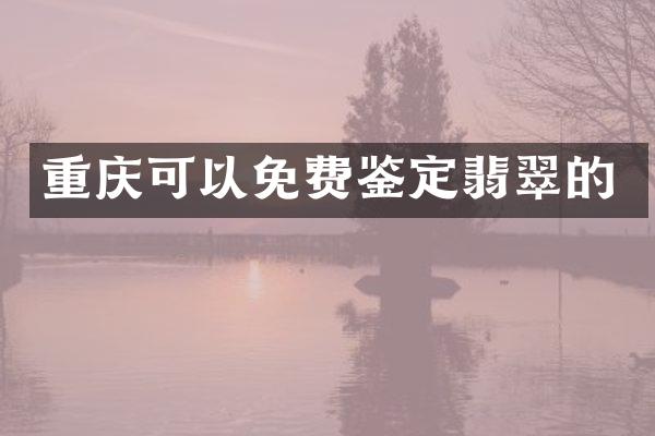 重庆可以免费鉴定翡翠的