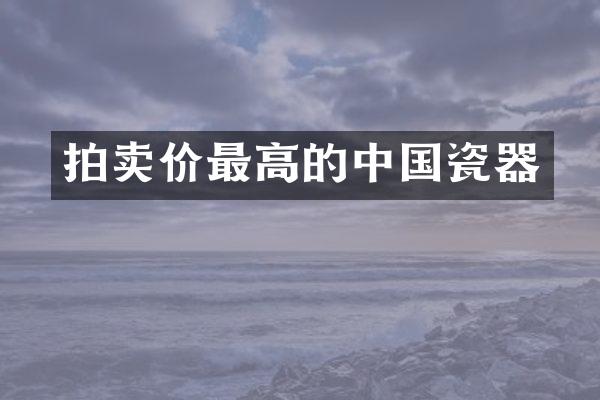 拍卖价最高的中国瓷器