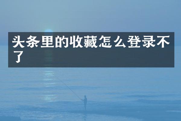 头条里的收藏怎么登录不了