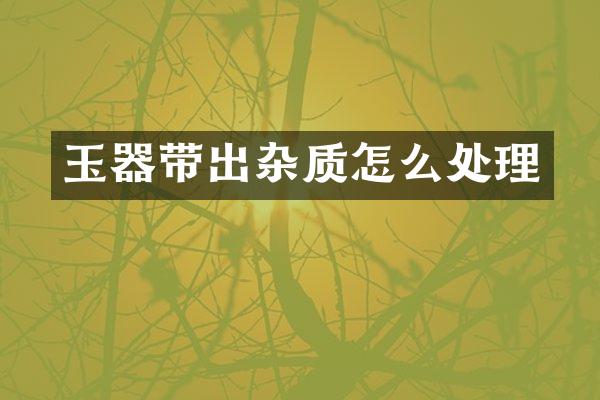玉器带出杂质怎么处理