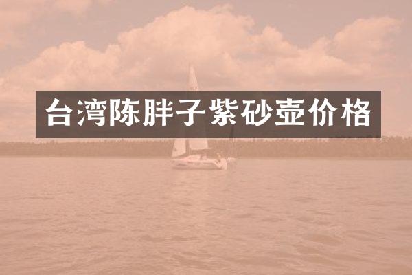 台湾陈胖子紫砂壶价格