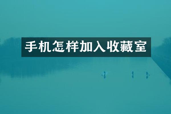 手机怎样加入收藏室
