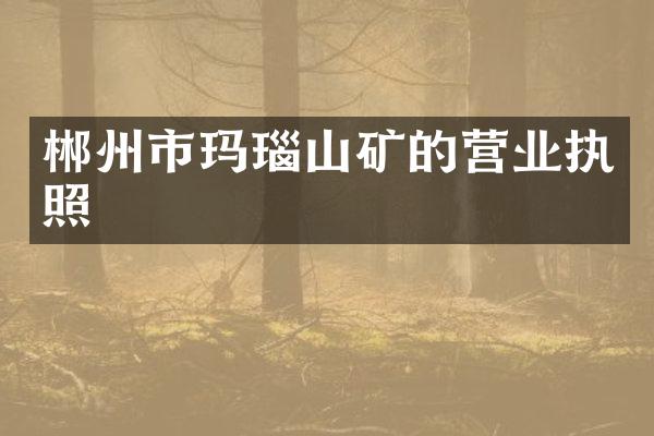 郴州市玛瑙山矿的营业执照