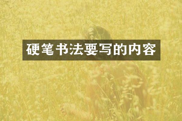 硬笔书法要写的内容