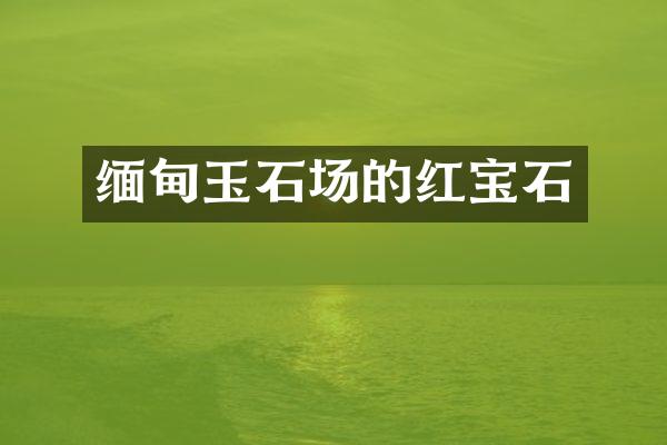 缅甸玉石场的红宝石