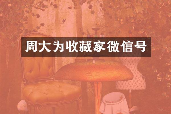 周大为收藏家微信号