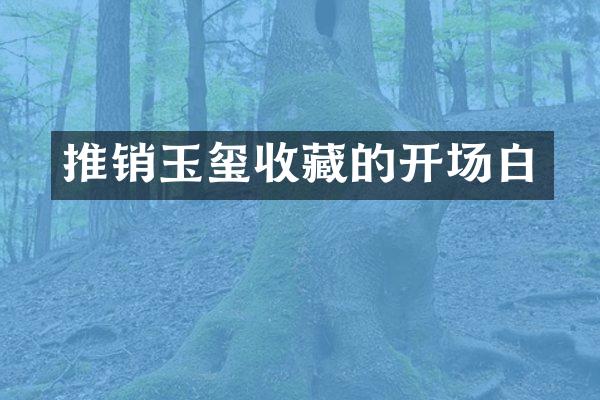 推销玉玺收藏的开场白