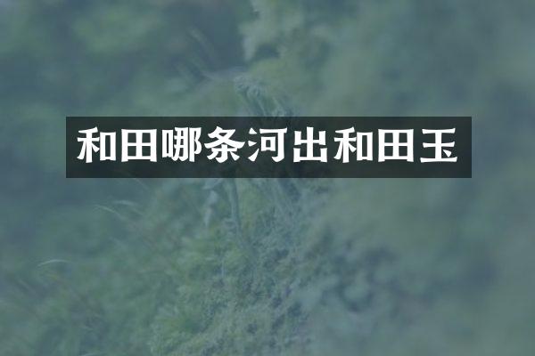 和田哪条河出和田玉