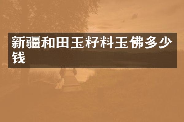 新疆和田玉籽料玉佛多少钱