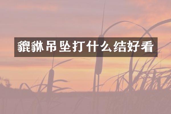 貔貅吊坠打什么结好看