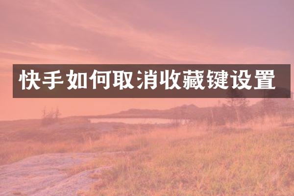 快手如何取消收藏键设置