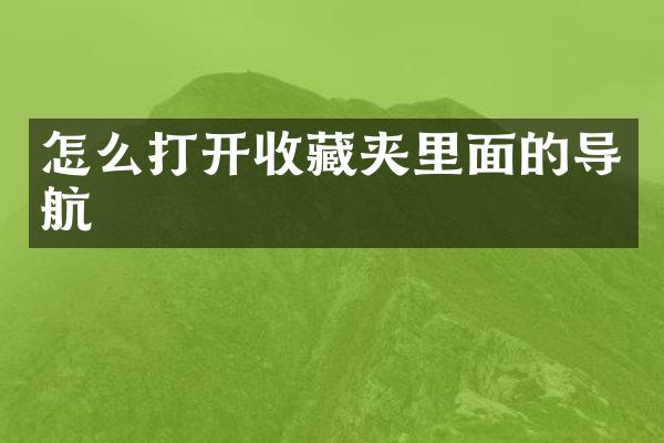 怎么打开收藏夹里面的导航