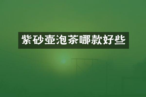 紫砂壶泡茶哪款好些