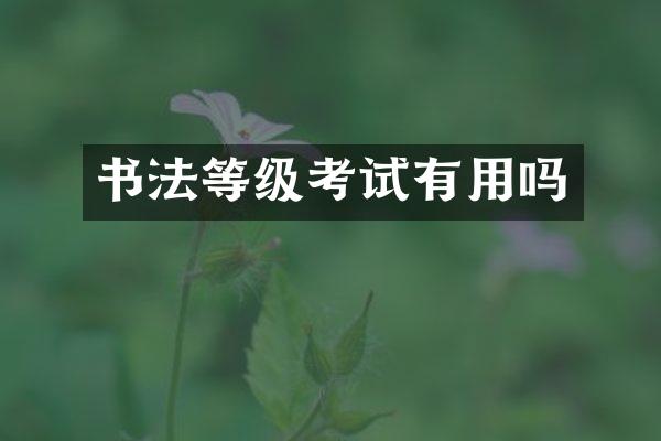 书法等级考试有用吗