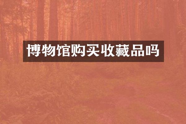 博物馆购买收藏品吗