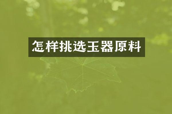 怎样挑选玉器原料