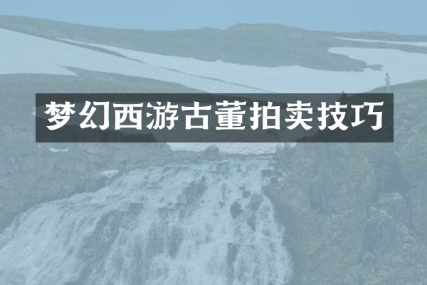 梦幻西游古董拍卖技巧