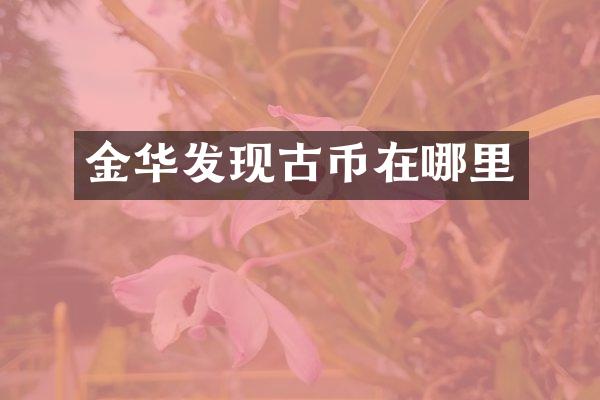 金华发现古币在哪里