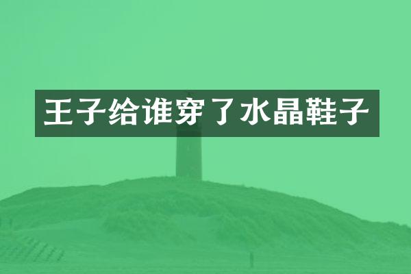 王子给谁穿了水晶鞋子