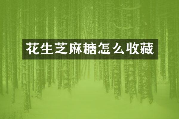 花生芝麻糖怎么收藏