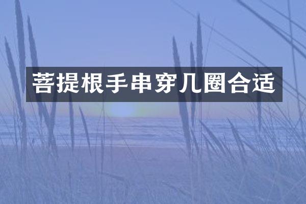 菩提根手串穿几圈合适
