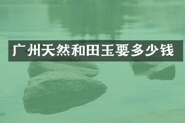 广州天然和田玉要多少钱