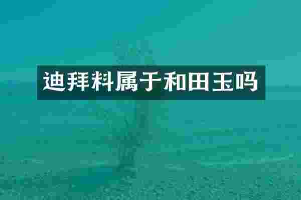 迪拜料属于和田玉吗