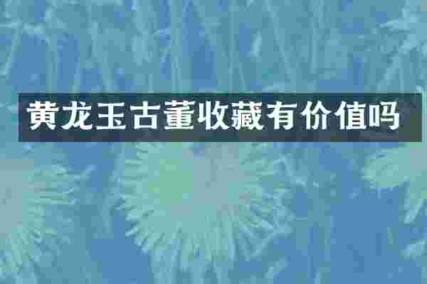 黄龙玉古董收藏有价值吗