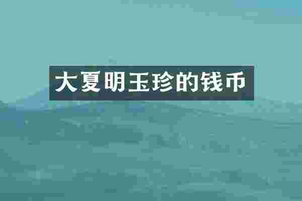 大夏明玉珍的钱币
