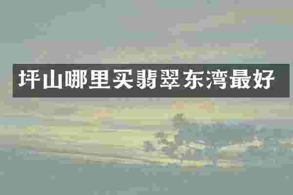 坪山哪里买翡翠东湾最好