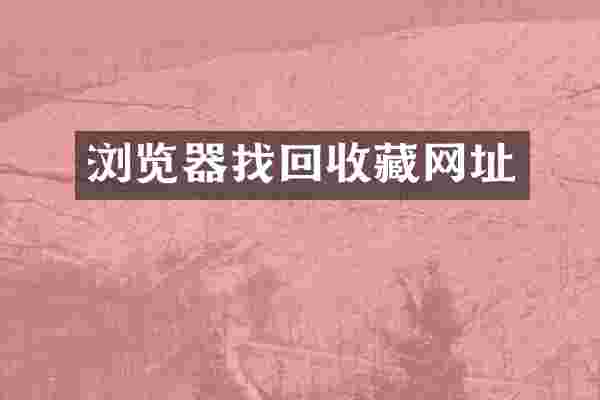 浏览器找回收藏网址