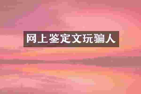 网上鉴定文玩骗人