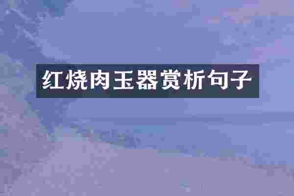 红烧肉玉器赏析句子