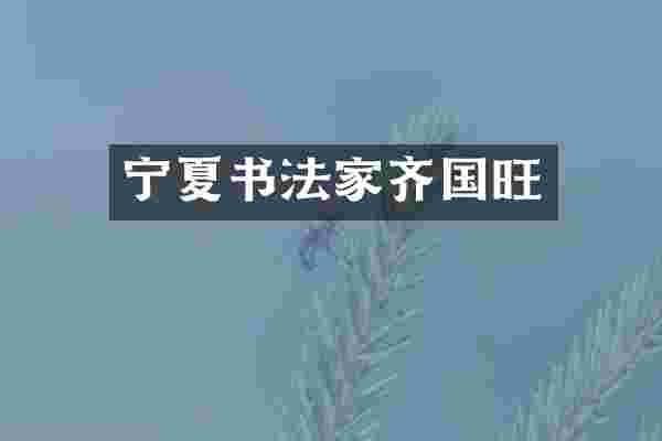 宁夏书法家齐国旺