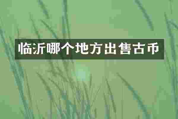 临沂哪个地方出售古币