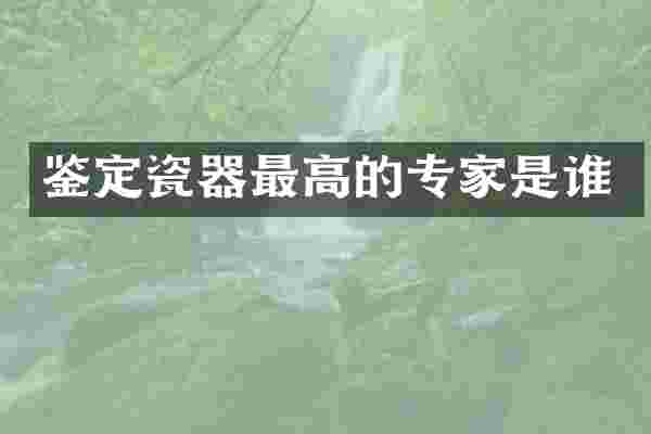 鉴定瓷器最高的专家是谁
