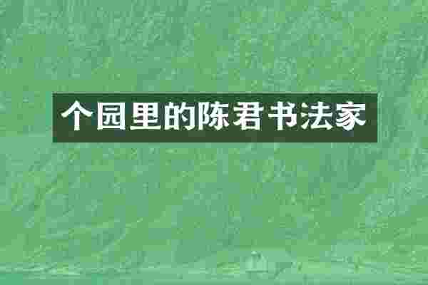 个园里的陈君书法家