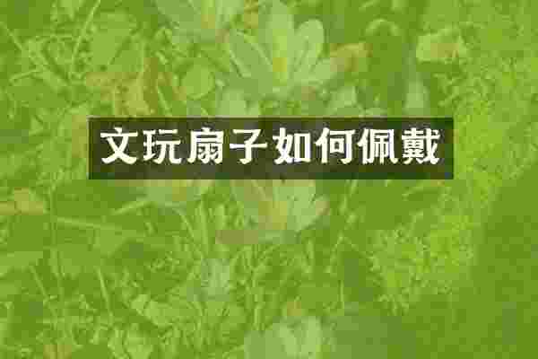 文玩扇子如何佩戴