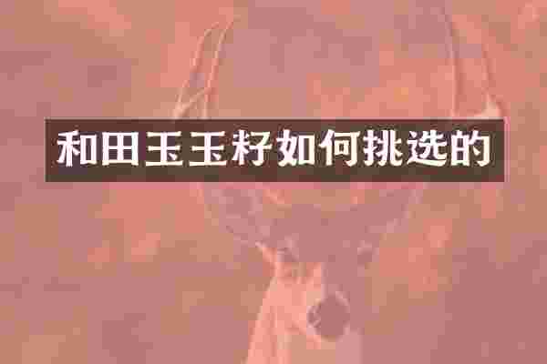和田玉玉籽如何挑选的