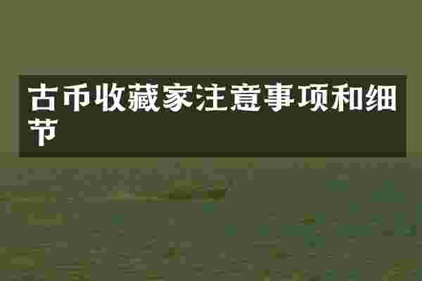 古币收藏家注意事项和细节